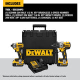 DEWALT DCK299P2 20V MAX CORDLESS BRUSHLESS XR HAMMERDRILL & IMPACT DRIVER COMBO KIT (5.0AH)