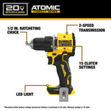 DEWALT DCK486D2 20V MAX Atomic Cordless Brushless 4 Tool Combo Kit