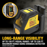 DeWalt DCLE14201GB USB Rechargeable Green Cross Line Laser Base Kit