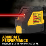 DeWalt DCLE14201RB USB Rechargeable Red Cross Line Laser Base Kit