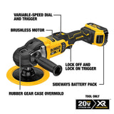 DEWALT DCM849B 20V MAX XR 7 in (180mm) Cordless Variable Speed Rotary Polisher (Tool Only)