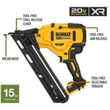 DeWalt DCN650B 20V MAX* XR 15 GA Cordless Angled Finish Nailer (Tool Only)