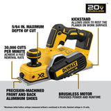 DeWalt DCP580B 20V MAX XR Lithium-Ion Cordless Brushless 3-1/4in. Planer (Tool-Only)