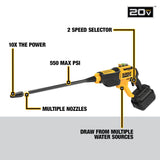 DeWalt DCPW550B 20V 550 PSI, 1.0 GPM Cold Water Cordless Electric Power Cleaner with 4 Nozzles (Tool-Only)