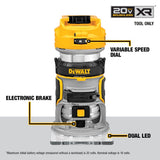 DeWalt DCW600B 20V MAX* XR Brushless Cordless Compact Router