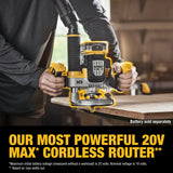 DeWalt DCW620B 20V MAX* XR Brushless Cordless 2-1/4 Peak HP Plunge Router (Tool Only)