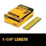 DEWALT DNS18125-2 1-1/4 in. x 1-1/4 in. 18-Gauge Glue Collated Crown Staple (2500 Pieces)