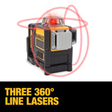 DeWalt DW089LR 12V 3 X 360 Degree Red Line Laser