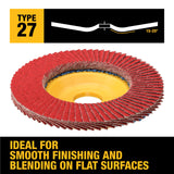DEWALT DWA8282CTR 4-1/2" STEEL TRIMMABLE FLAP DISC SR80 T27