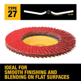DEWALT DWA8283CTR 5" STEEL TRIMMABLE FLAP DISC SR40 T27