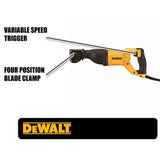 DeWalt DWE305 12 Amp Keyless Variable Speed Corded Reciprocating Saw