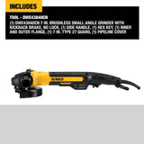 DeWalt DWE43840CN Angle Grinder With Rat Tail Kickback Brake, 7"