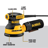 DeWalt DWE6421K 5" Random Orbit Sander, Single Speed, H & L Pad