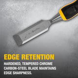 DeWalt DWHT16063 SHORT BLADE WOOD CHISELS - 4 PC