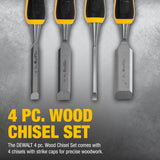 DeWalt DWHT16063 SHORT BLADE WOOD CHISELS - 4 PC