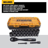 DEWALT DWMT74738 23 Piece 3/8 in. Drive Impact Socket Set