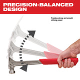 Milwaukee 48-22-9016 17 oz Milled Face Framing Hammer