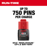 Milwaukee 2540-21 M12 23 Gauge Pin Nailer Kit