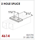 2-Hole Stainless Steel Splice Plate for Unistrut Channel P1065 PT-103-312SS
