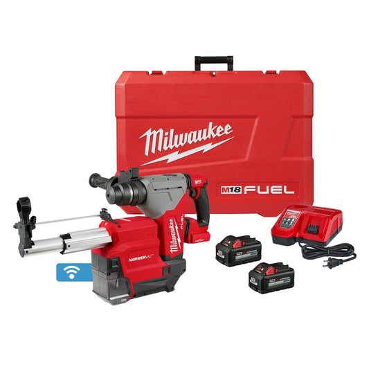 Milwaukee 2915-22DE M18 FUEL 1-1/8" SDS Plus Rotary Hammer w/ ONE-KEY & HAMMERVAC Dedicated Dust Extractor Kit