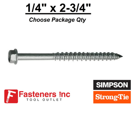 1/4" X 2-3/4" Stainless Steel Concrete Masonry Screw Anchor Hex Head TTN25234HSS