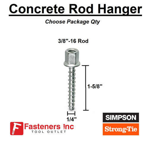 3/8"-16 Simpson Titen Rod Hanger for Concrete 1/4" x 1-5/8" THDB37158RH