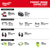 Milwaukee 48-73-1200 White Front Brim Vented Hard Hat w/4pt Ratcheting Suspension - Type 1, Class C