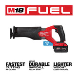 Milwaukee 2822-22 M18 FUEL SAWZALL Recip Saw w/ ONE-KEY - 2 Battery XC5.0 Kit