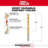 Milwaukee 48-89-4613 1/4" SHOCKWAVE Impact Duty RED HELIX Titanium Drill Bit