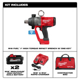 Milwaukee 2867-22 M18 FUEL 1" High Torque Impact Wrench w/ ONE-KEY Kit