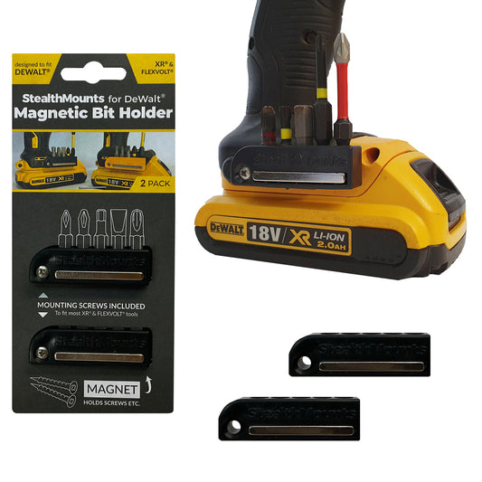 StealthMounts Magnetic Bit Holder for Dewalt XR & Flexvolt Tools - Black