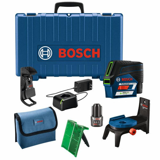 Bosch GCL100-80CG 12V Max Connected Green-Beam Cross-Line Laser with Plumb Points