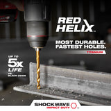 Milwaukee 48-89-4613 1/4" SHOCKWAVE Impact Duty RED HELIX Titanium Drill Bit