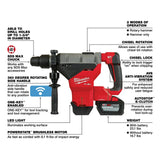 Milwaukee 2718-22HD M18 FUEL 1-3/4 in. SDS Max Rotary Hammer with One Key Two HD12.0 Battery Kit