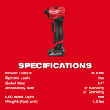 Milwaukee 3485-22 M12 FUEL 1/4" Right Angle Die Grinder Kit