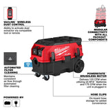 Milwaukee 0888-22HD M18 FUEL 9 Gallon Dual Battery Dust Extractor w/ PACKOUT Compatibility and VACLINK Kit