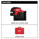 Milwaukee 3624-20 M12 Green Laser â€“ Cross Line & 4-Points