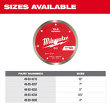 Milwaukee 49-93-9205 5" DIAMOND MAX Continuous, Tile Diamond Blade