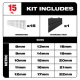 Milwaukee 48-22-9513 15pc Metric Flex Head Ratcheting Combination Wrench Set