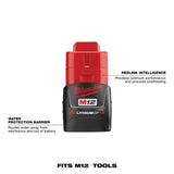 Milwaukee 48-11-2411 M12 REDLITHIUM 1.5Ah Compact Battery Pack (2 Piece)