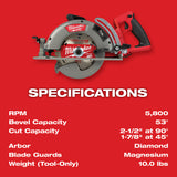 Milwaukee 2830-21HD M18 FUEL Rear Handle 7-1/4 in. Circular Saw Kit