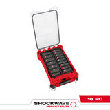 Milwaukee 49-66-6803 SHOCKWAVE Impact Duty Socket 1/2ÃƒÂ¢Ã¢â€šÂ¬Ã‚Â Dr 16PC MM PACKOUT Set