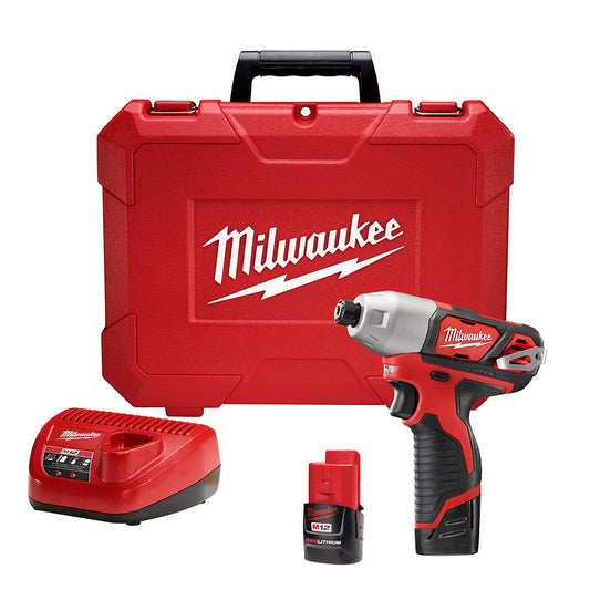 Milwaukee 2462-22 M12 1/4 in. Hex Impact Driver Kit