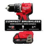 Milwaukee 3602-21P M18 Compact Brushless 1/2" Hammer Drill/Driver Kit