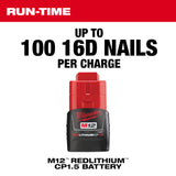Milwaukee 2458-20 M12 Cordless Lithium-Ion Palm Nailer