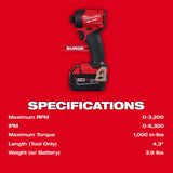 Milwaukee 2761-22 M18 FUEL SURGE 1/4" Hex Hydraulic Driver Kit