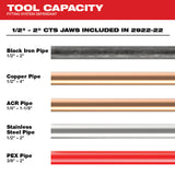 Milwaukee 2922-22 M18 FORCE LOGIC Press Tool w/ ONE-KEY w/ 1/2"-2" CTS Jaws