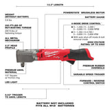 Milwaukee 2565-20 M12 FUEL 1/2" Right Angle Impact Wrench