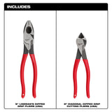 Milwaukee MT500-2 2PC Dipped Grip Cutting Pliers Set (USA)