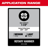 Milwaukee 2915-22DE M18 FUEL 1-1/8" SDS Plus Rotary Hammer w/ ONE-KEY & HAMMERVAC Dedicated Dust Extractor Kit